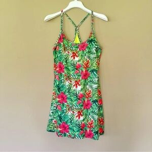 EVCR L Exercise Dress Caribbean Tropical Floral Shorts Underneath Colorful